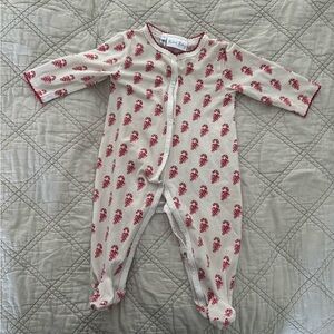 Rachel Riley Cream and Red baby One Piece Christmas candy cane